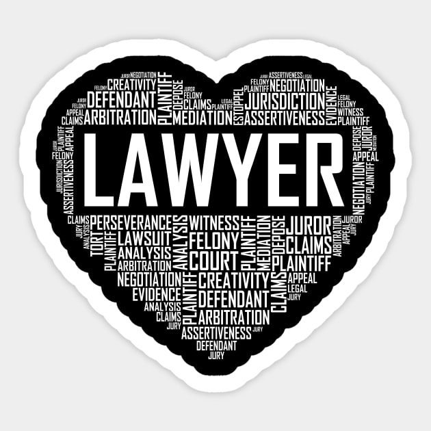 Lawyer Heart Sticker by LetsBeginDesigns